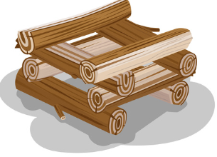 wood logs stacked cabin style graphic