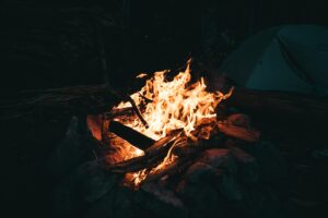 campfire wood burning flames