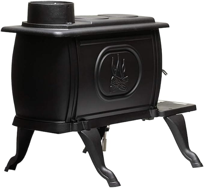 black cast iron wood burning stove